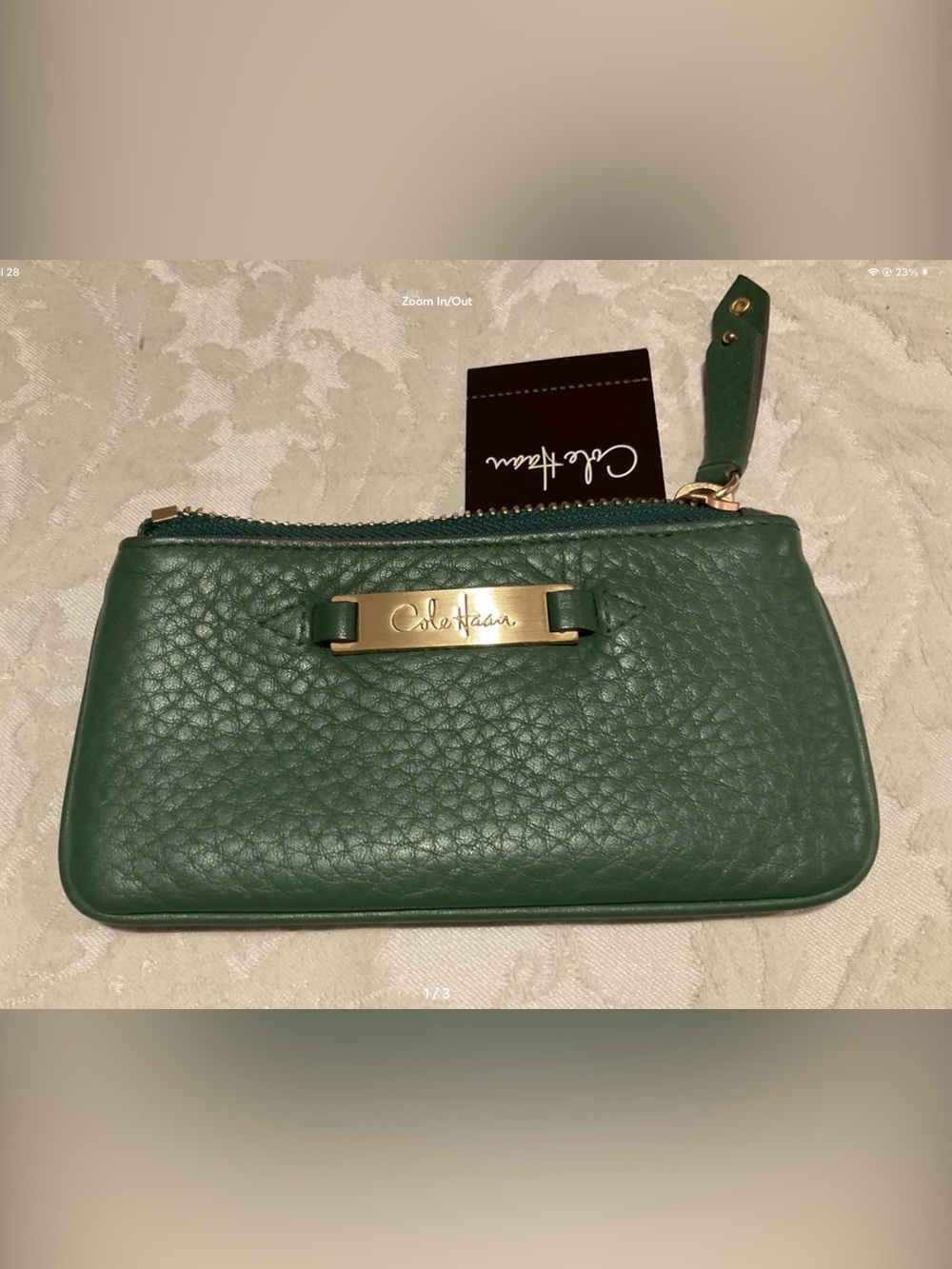NWT Cole Haan Pebbled Leather Change Purse